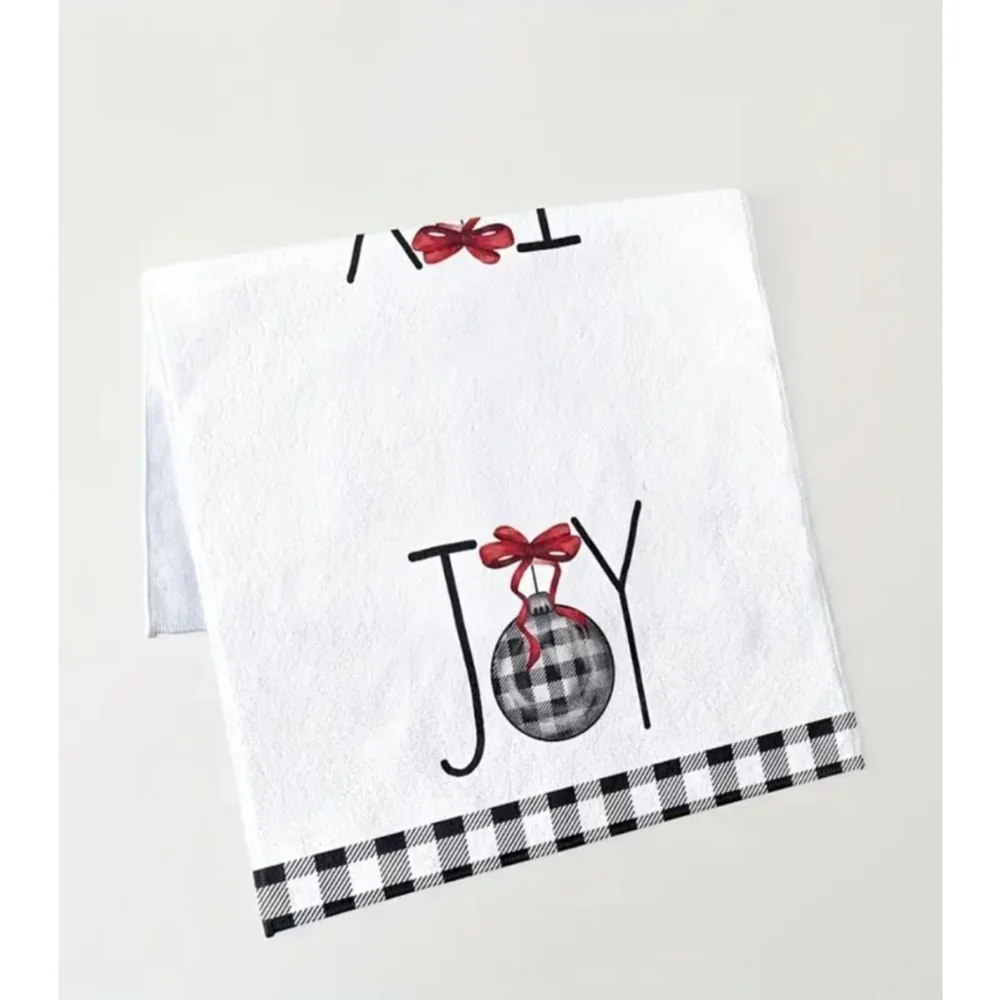 Kitchen Towels Set, Black and White, 2 Pack